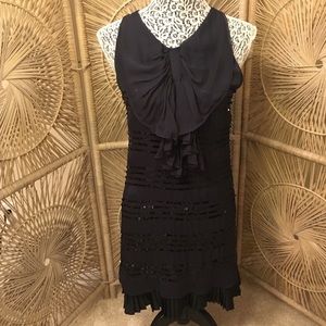 RED Valentino Black Sequin Silk Dress Size 2